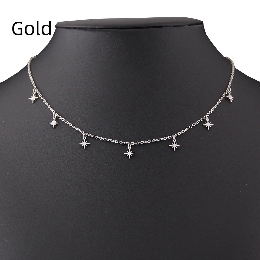 Female Stainless Steel Star Small Pendant Necklace - Chic Angle